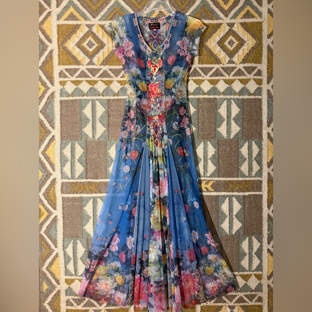 Johnny Was Multicolor Floral Maxi Dress
